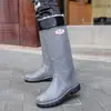 Sapatos de chuva transfronteiriços novos proteção do trabalho sola grossa 45CM extra altos masculinos resistentes ao desgaste antiderrapantes impermeáveis tubo longo sapatos d'água canteiro de obras