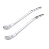 Colher de palito de aço inoxidável colher de misturar café colher com filtro colher de palito para suco colher com filtro colher colher colher colher