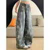 Pantalones Vaqueros Largos ChaoLi en Stock con Estampado de Estrellas Degradado para Mujer, Corte Holgado, Adelgazantes, Cintura Alta, Pierna Ancha, Corte Curvo