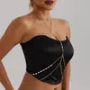 Joyas transfronterizas europeas y americanas moda metal cruz cadena fina cadena de cintura sexy cadena para el pecho cadena corporal de chica hot para bikini de mujer