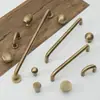 Manija de Puerta de Gabinete Estilo Antiguo Vintage Todo Cobre Estilo Americano Estilo Francés Silencioso Estilo Japonés Bola Antigua Manija de Latón para Armario