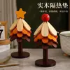 Alfombrilla Aislante Térmico para Árbol de Navidad, Alfombrilla de Madera Maciza para Mesa de Comedor, Alfombrilla Aislante Térmico Anti-quemaduras para Mesa, Posavasos con Forma de Árbol, Posavasos Decorativo para Mesa de Comedor