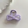 Pinza de Agarre para Cabello con Lazo Suave y Fresco, Temperamento Dulce, Moda, Morado Cremoso, Pinza de Tiburón, Disco para el Cabello, Parte Posterior de la Cabeza, Media Recogida