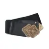 Nuevo Cinturón de Mujer Estilo Coreano para Damas Casual Decorativo Hebilla Tallada Retro Ceñidor de Cintura Elástico Cinturón Ancho con Falda
