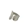 Anillo Abierto Versátil de Alta Gama Ounihan S925 Plata de Ley, Forma de Abanico Geométrico para Mujer, Superficie Ancha Irregular