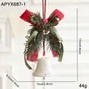Adornos de Navidad Cascabeles Pequeños Lazos de Terciopelo Escena de Árbol de Navidad Piña Suministros de Decoración Piezas Pequeñas Colgantes Decorativas