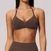 Sujetador de Cuello Halter Zechuang, Sin Costuras Push-Up Correa Fina Transpirable Absorbente de Sudor Ropa Interior Deportiva para Mujer 4535
