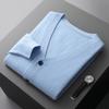 Cárdigan de Lana para Primavera y Otoño para Hombre Cuello en V Suéter Tejido Abrigo Holgado de Manga Larga Suéter de Cachemir Joven Talla Grande Longitud Media