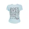 Camiseta Corta de Manga Corta con Estampado de Letras Estilo Americano Chic para Mujer, Top Versátil de Verano Nuevo Ajustado Moderno