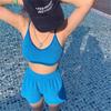 Novo 2024 Estilo Coreano Ins Novo Regata de Tecido Atoalhado Cor Sólida Shorts de Cintura Elástica Fato de Banho para Mulheres