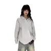Sudadera básica informal de manga larga estilo americano 2026 para hombres y mujeres, corte holgado, jersey versátil, negra, adecuada para primavera y otoño
