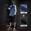 Conjunto de Chaleco sin Mangas y Shorts Moderno para Hombre, Ropa Deportiva de Cuello Redondo, Estilo Delgado de Verano, Atuendo Casual