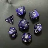 Dados Acrílicos de 7 caras con Palo de Picas, Corazones, Diamantes y Tréboles, Patrón de Mármol Perlado, Dados para Juego de Mesa Dungeons & Dragons, Grupo de Juego DND