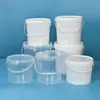 Cubo Blanco de Plástico de Grado Alimenticio 6L8L Bolso Cubo Redondo Cubo PP Cubo de Boca Ancha Cubo de Pintura Tapa con Cinta Impermeable Cubo al por Mayor