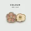 Botones Metálicos de Ojo de Gato con Flores de Colores para Abrigos, Suéteres, Trajes de Mujer, Botones Decorativos con Forma de Flor de Piel