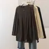 Talla Grande Mujer Nuevo Estilo Elegante Cuello Redondo Encaje de Ganchillo Hueco Diseño de Manga de Campana Moda Tendencia Top Adelgazante