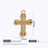 Pendente Cruz Dourado em Aço Inoxidável para Pressão de Óleo Moderno e Requintado Acessórios de Joias para Colar Pulseira DIY Feitos à Mão