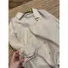 Recomendado por Yinhe! Camisa de linho cor de damasco estilo old money para mulheres, nova coleção de outono, camisa casual de manga comprida relaxada e confortável