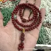 Pulseira de Três Círculos de Granate Sintético e Cinábrio + Acessórios Pixiu em Cloisonné, Pulseira Super Estilosa, Item Pequeno Popular