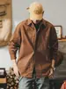 Camisa retro americana de manga larga para hombre, chaqueta de caza de marca de moda workwear americano, camisa holgada para hombre, abrigo de primavera para hombre
