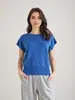 [Hengjia Hj] Tricô de Lã Solto com Gola Redonda e Mangas Curtas tipo Asa para Mulheres, Versátil, de Alta Qualidade, que Cobre o Corpo, Tricô Casual Simples