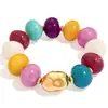 Pulsera de Resina con Cuentas en Forma de Corazón Transfronteriza de Aliexpress, Moda Exagerada Estilo Europeo y Americano, Pulsera Elástica Personalizada, Regalo para Mujeres