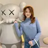Camiseta Interior de Cuello Medio para Mujer, Otoño e Invierno, Ajuste Delgado Versátil, Mangas Largas Simples de Alta Elasticidad tipo Máscara