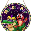 Nuevas Decoraciones Colgantes de Madera de Pelícano y Cocodrilo de Mardi Gras Decoración para Fiesta de Carnaval de Nueva Orleans Adornos Colgantes Tallados en Madera Transfronterizos