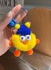 Lindo llavero de coche con colgante de pato de piel de conejo Rex real, muñeco de peluche, pequeña bola de carbón, bolso colgante