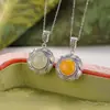 Prata Yilu Jade Hetian Prata Esterlina S925 Jade Água Clara Âmbar Lótus Vajra Pilão Pingente Rotativo Redondo Personalizado Atacado