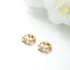 Pendientes Pequeños de Lazo Incrustados con Piedras Preciosas Artificiales Estilo Europeo y Americano Transfronterizos Pendientes Sencillos Elegantes para el Uso Diario para Mujeres
