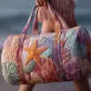 Nueva Marca Independiente Serie Hawaiana Bolso de Viaje Acolchado de Algodón, Bolso de Yoga para Mujer Estampado de Moda, Bolso de Mano