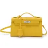 Nuevo Bolso de Hombro EPSOM de Piel de Vaca con Estampado de Palma Bolso Pequeño Tipo Kelly Bolso Cruzado de Cuero Genuino para Mujer