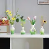 Vaso de Cerâmica Ins Transfronteiriço Pequeno Suporte para Flores Simples Moderno Vaso para Mesa de Escritório Vaso para Plantas Hidropônicas Flor Seca