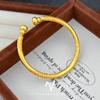 Novo Bracelete Aberto com Padrão de Rolo Antigo Dourado Areia Vietnamita Estilo Chinês para Mulheres Fornecimento Atacadista