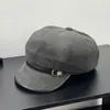 Boina octogonal de lana para otoño e invierno para mujer con hebilla de cinturón, gorra tipo pico que estiliza el rostro, gorra de visera estilo coreano de alta calidad y cálida.