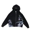 Estampado Oscuro Estilo Ins Moda Nuevas Llegadas Harajuku Gótico Calle Alta Sudadera con Cremallera Y2K Transfronteriza Sudadera Lulu