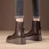 Comercio Exterior Transfronterizo Otoño Invierno Versátil Moda Piel Suave Zapatos de Mujer Abastecimiento Versátil Pequeños Invisibles Botines Botas Martin Transfronterizas