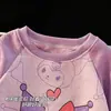 Nuevo Conjunto de Dos Piezas de Algodón Grueso Cálido de Dibujos Animados con Mangas Largas y Pantalones Largos para Niñas, Ropa de Casa para Otoño e Invierno