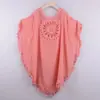 Nuevo bikini sexy transfronterizo de hombros descubiertos con huecos, holgado, talla grande, con borlas, estilo ins, top de blusa para playa al aire libre