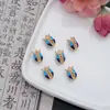 Liga Gota de Óleo Furo Passante Flor Tampa Flor Suporte com Franja Flor Suporte Vazio Chapéu DIY Material para Brinco Suporte para Contas Tampa