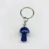Venda quente transfronteiriça pedra natural cristal cogumelo pequeno chaveiro bolsa feminina pingente joia material DIY acessórios atacado