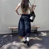 Marca Americana Moderna Transfronteiriça High Street Soltos Tendência Foice Moda Verão Novo Estilo Emagrecedor Calças Jeans Largas de Três Quartos