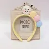 Faixa de cabeça fofa com orelhas de panda para lavar o rosto, faixa de cabeça de pelúcia de desenho animado com coroa alta para mulheres, faixa para maquiagem e lavar o cabelo, acessório de cabelo