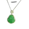 Collar de acero de titanio con cadena para clavícula femenina, imitación de calcedonia de hielo alta natural, Buda, accesorios de regalo de cumpleaños avanzados, venta al por mayor en vivo