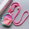 Bolsa Mini de Color Contrastante Linda Bolsa para Auriculares Portátil Cruzada Adecuada para Funda de Teléfono Móvil Apple Huawei Xiaomi Colgante