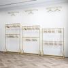 Dupla camada ajustável elevador rack de roupas loja de roupas Golden Hanger loja de roupas infantis rack de exposição cabide de loja de roupas masculinas e femininas
