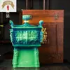 Botella de Vino de Cerámica Jingdezhen 3 kg Libras Yiyan Jiuding Arte Esmaltado Cerámica Sellada Botella de Vino Tarro de Vino