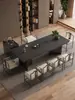Mesa de Centro de Pizarra de Piedra de Lujo, Juego Moderno de Mesa y Sillas para el Té, Sencillo y Elegante con un Toque de Alta Gama, Mesa para Ceremonia del Té de Oficina, Mesa para Preparar Té