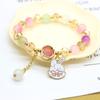 Pulsera Nueva de Moda Famosa en Internet para Estudiantes para Mujeres, Pulsera Dulce de Dibujos Animados de Cristal Transparente Hielo